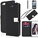iPhone 5s case,iPhone SE case,iPhone 5 case,by Ailun,Wallet case,PU leather case,credit card holder,Flip Cover Skin[Black] with screen protect and styli pen