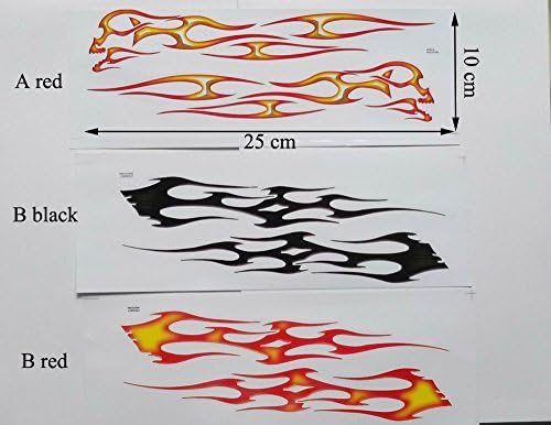 Treading(TM) 2 sheet,25CM Flame sticker for motorcycle,chopper, dirt bike pit bike, ATV,off road bike,scooter,UTV,