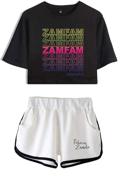 Cupcake Zamfam Merch Logo Rebecca Zamolo Summer Two Piece Sets Trousers Short Sleeve T Shirt Casual Women Summer Shorts Sets Amazon De Bekleidung