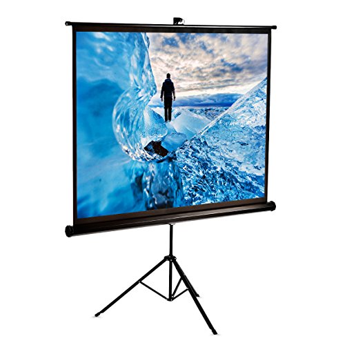 100 inch Projector Screen Stand Tripod, GBTIGER Diagonal HD 4:3 Pull Up Portable Indoor and Outdoor PVC Movie Screen with Wrinkle-Free Design 160Â° Viewing Angle (100inch)