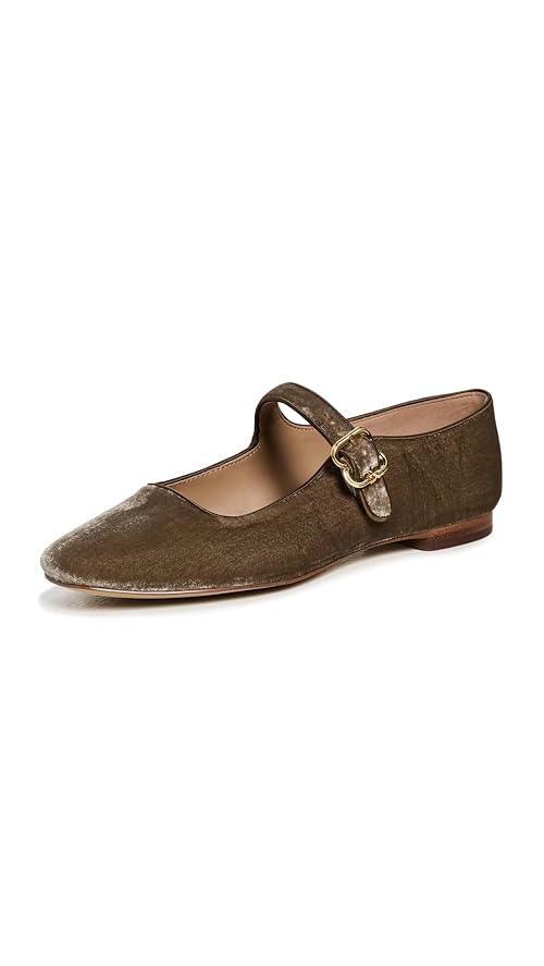 Sam Edelman Women's Michaela Mary Jane Flat Dark Silver Sage 5.5 Medium