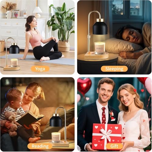 Candle Warmer Lamp, Timer Dimmer, Adjustable Height with 2 Bulbs, Wax Melt Warmer for Jar Candles, House Warming Gifts New Home Decor, Gifts for Women Mom