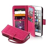 iPhone 6 Case, iPhone 6S Wallet Case, BENTOBEN Multi-Card Flip Folio PU Leather Wallet Bumper Case Hard Shell Skin Protective Cover for iPhone 6/6S 4.7 inch-Rose Red