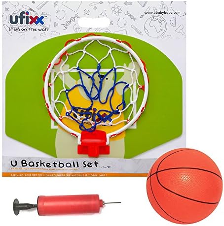 Basketball Game Set with Silicone Backboard and Hoop, Basketball, and Pump, Made for Young Children by UFIXX, WB2302