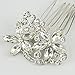 LUX ACCESSORIES Floral Crystal Pave Flower Bridal Hair Comb Set
