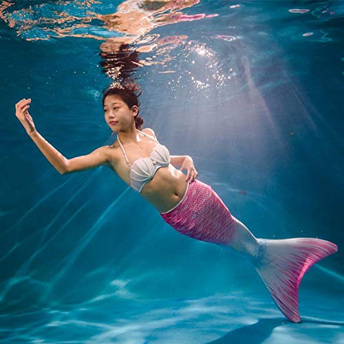 Dunnomart Mermaid Tail Monofin Swimmable Swimsuit Adult Women Halloween Party Swimwear Bikini