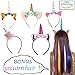 Unicorn Horn Headbands Hair Band with Flower Ears for Girls Birthday Cosplay Party Accessory, Random, 6 Pack