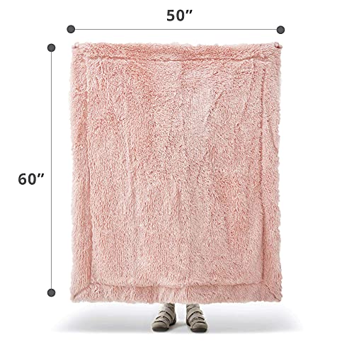 Hyde Lane Blush Pink Throw Blanket for Couch Sofa, Reversible Ultra