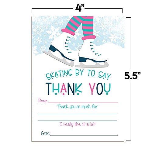 image for Ice Skating Birthday Thank You Notes for Girls, Ten 4