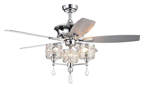 Tibedo Dark Brown Ceiling Fan With 3 Light Crystal Amazon Com