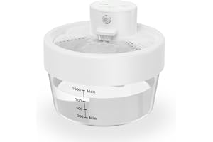 PEWKIM Cat Water Fountain, Wireless Cat Fountain Battery Operated, Super Quiet Pet Water Fountain with Sensor, 3 Modes Cat Water Dispenser - 34oz/1 L - Place Anywhere