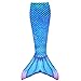Play Tailor Mermaid Tail Swimmable Costume Swimsuit for Girls Swimming, No Monofin, Child-8, Green Cyan Blue