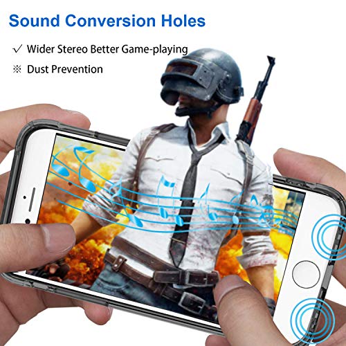 Weuiean Clear Case Compatible with iPhone 7/ iPhone 8, Shockproof Drop Protection Seethrough Case Gaming Style Case Flexible Soft Silicone Bumper Protective Case for iPhone 7/8 4.7 inch - Grey