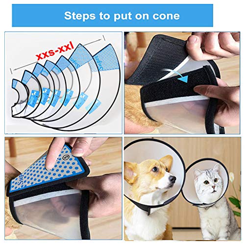 image for Supet Cat Cone Adjustable Pet Cone Pet Recovery Collar Comfy Pet Cone 