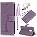 Galaxy S9 Plus Case, Galaxy S9+ Case, Premium PU Leather Wallet Purse Owl Tree Embossed Pattern TPU Inner Wrist Strap Credit Card Holders Flip Folio Stand Cover for Samsung Galaxy S9 Plus, Purple