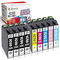 GPC Image IC6CL50 Compatible Ink Cartridges 50 6 Colors + ICBK50 Black 3 Pack (9 Total) Bulk Type for Epson IC50 Balloon Ink EP-302 EP-702A EP-774A EP-804A PM-A820 PM-A840 PM-A840 PM-A840 S PM-D8 70