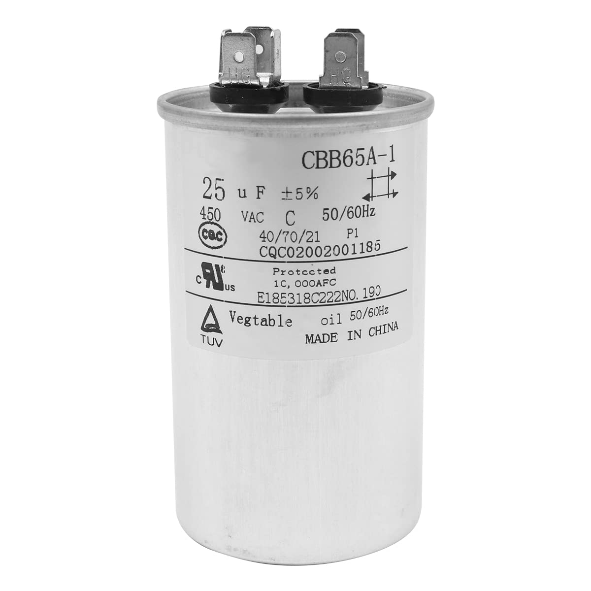 DollaTek 25uF CBB65 Capacitor Motor Running for Air Conditioner 450VAC SH 40/70/21 50/60Hz