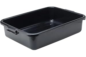 Winco Bus Box Dish Tub for Restaurants, 5", Black