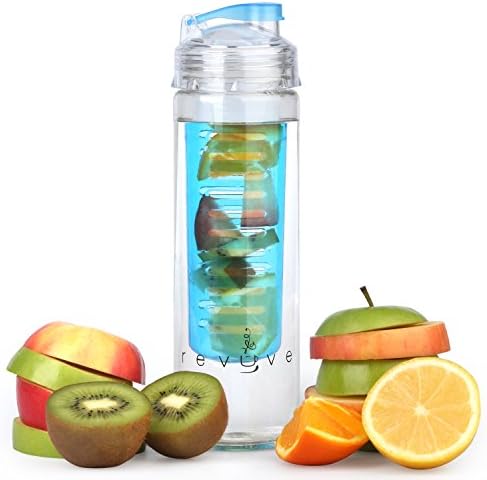 Infuser Water Bottle 23.6 Ounce - For Infused Hydration - BPA Free, Tritan Plastic, Fruit Infusion (Blue - Tritan Plastic)