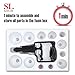 SunlitLife Reinforced Plastic Chinese Cupping Set with Vacuum Suction Pump and Extension Hose, English Manual. TCM Massage Cupping Therapy Set (12 Cups)