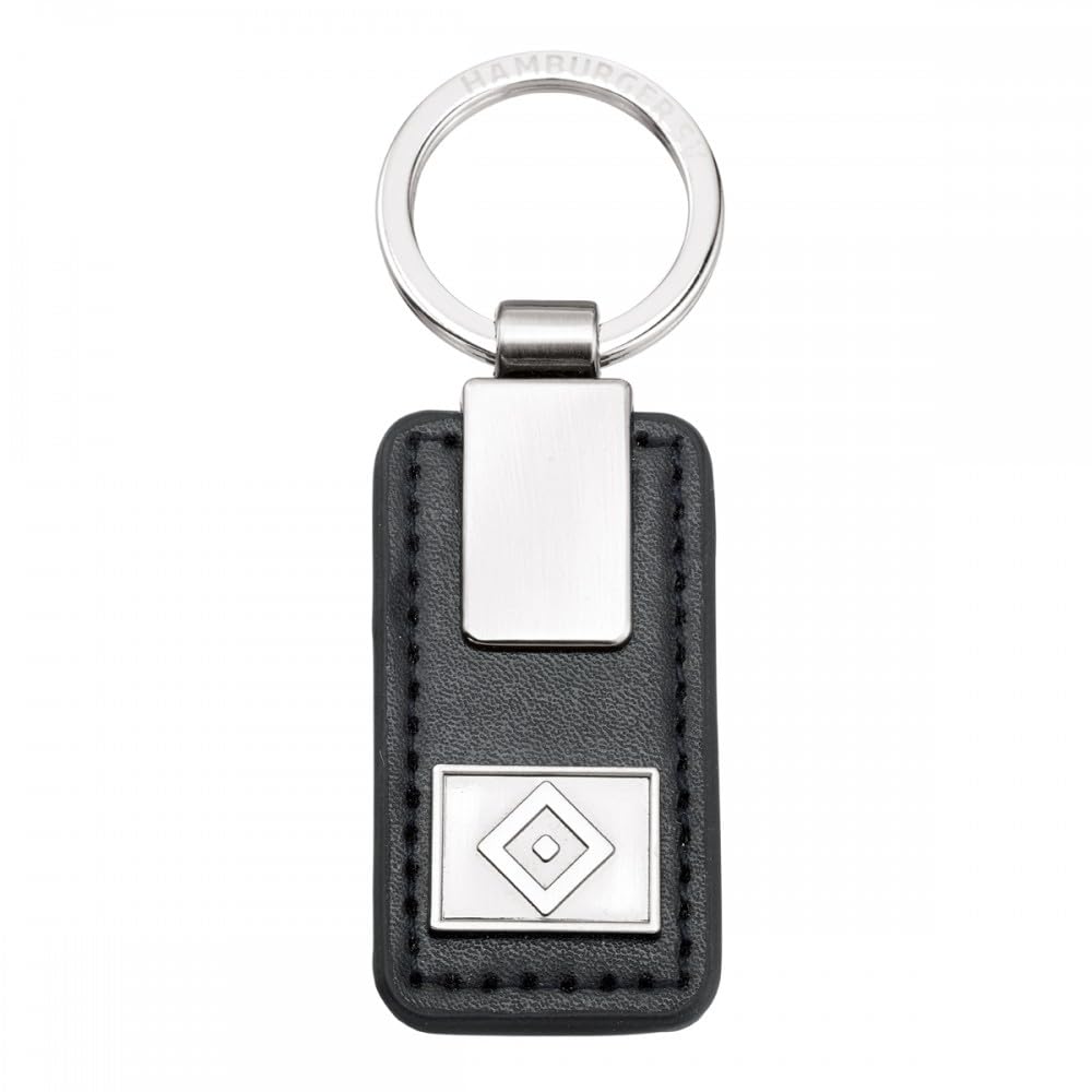 Leather Key Chain with “Hamburger SV HSV” Logo
