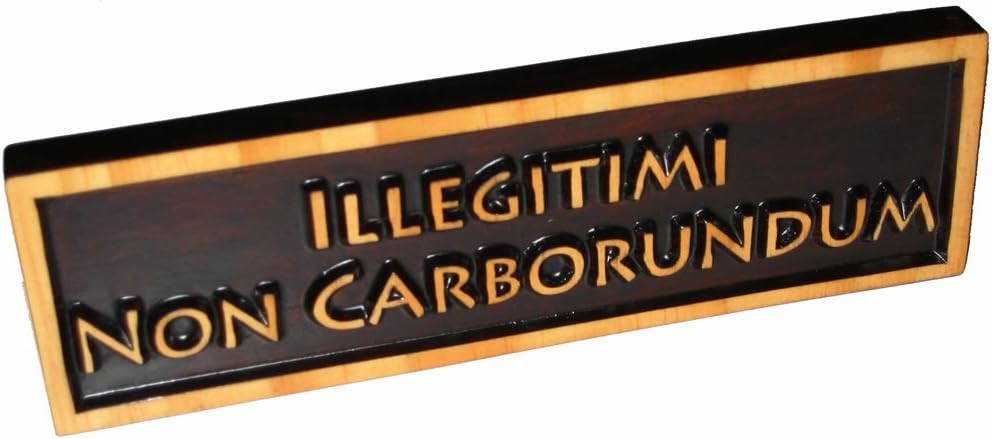ABI Woodworking"Illegitimi Non Carborundum", Decorative Wood Sign Plaque, Carved & Stained, 10" x 3"