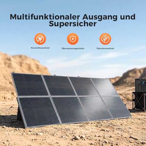 CTOLITY Foldable Solar Panels 400W, Monocrystalline Solar Cell, 41V Solar Generator with Multi-contact, Compatible with Most Power Stations, for Camping, Hiking, RV