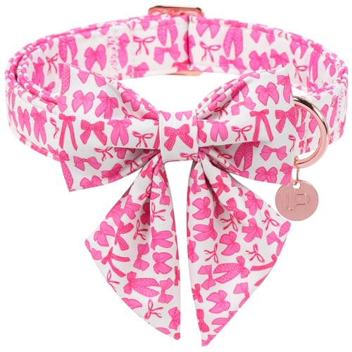 UP URARA PUP Pink Dog Collar with Bowtie