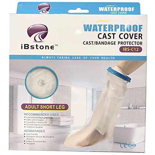 iBstone Waterproof Cast Cover for Shower, Watertight Bandage Protector, Reliable, Reusable & Durable. New Design & Submersible Seal to Stay Completely Dry & Hygeian