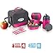 Lunch Box Bag Set for Adults and Kids ~ Pinnacle Insulated Leakproof Thermo Lunch KitLunch BagThermo bottle2 Lunch ContainerMatching Cutlery ~ Pink