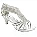 V-Luxury Delicacy Womens Angel-37A Open Toe Med Heel Wedding Dress Sandal Shoes,Silver,8.5