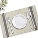 YOSICHY Table Mats Set of 6 Crossweave Woven Vinyl Placemats Heat Resistant Non-Slip Kitchen Placemats for Dining Table Washable Easy to Clean(Grey)