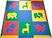 SoftTiles Interlocking Kids Foam Playmat w/Sloped Borders- Safari Animals Designs for Nursery and Playroom- Baby, Kids, and Toddlers - Primary Colors- Large 6.5 x 6.5 ft.