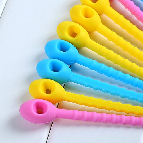 Zeroyoyo Food Grade Silicone Bag Ties Cable Management Zip Tie Twist Multi-use Bag Clip Bread Tie Food Saver 10pCS