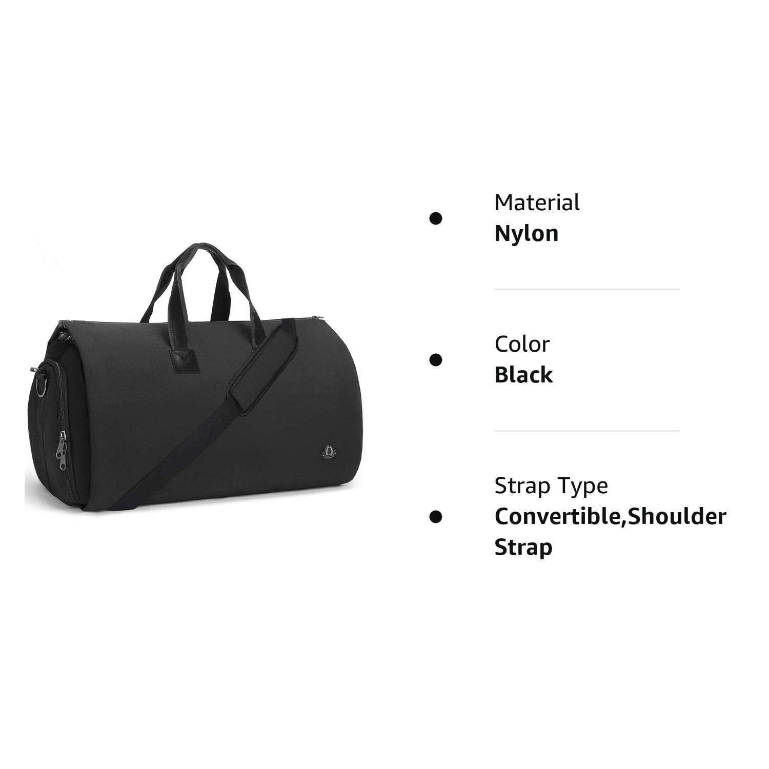 Garment Duffle Bags For Travel, Convertible Carry On Garment Bag With Shoulder Strap, Shoes Compartment Carry on Mens Garment Bag For Suits, 2 in 1 Suit Bags For Men Travel