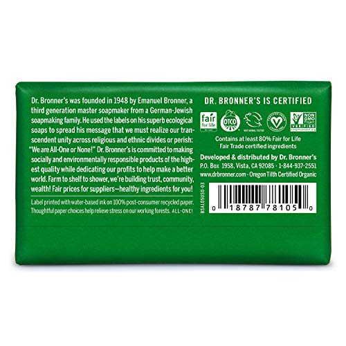 Dr. Bronner's PureCastile Bar Soap (Almond, 5 ounce, 2Pack) Made