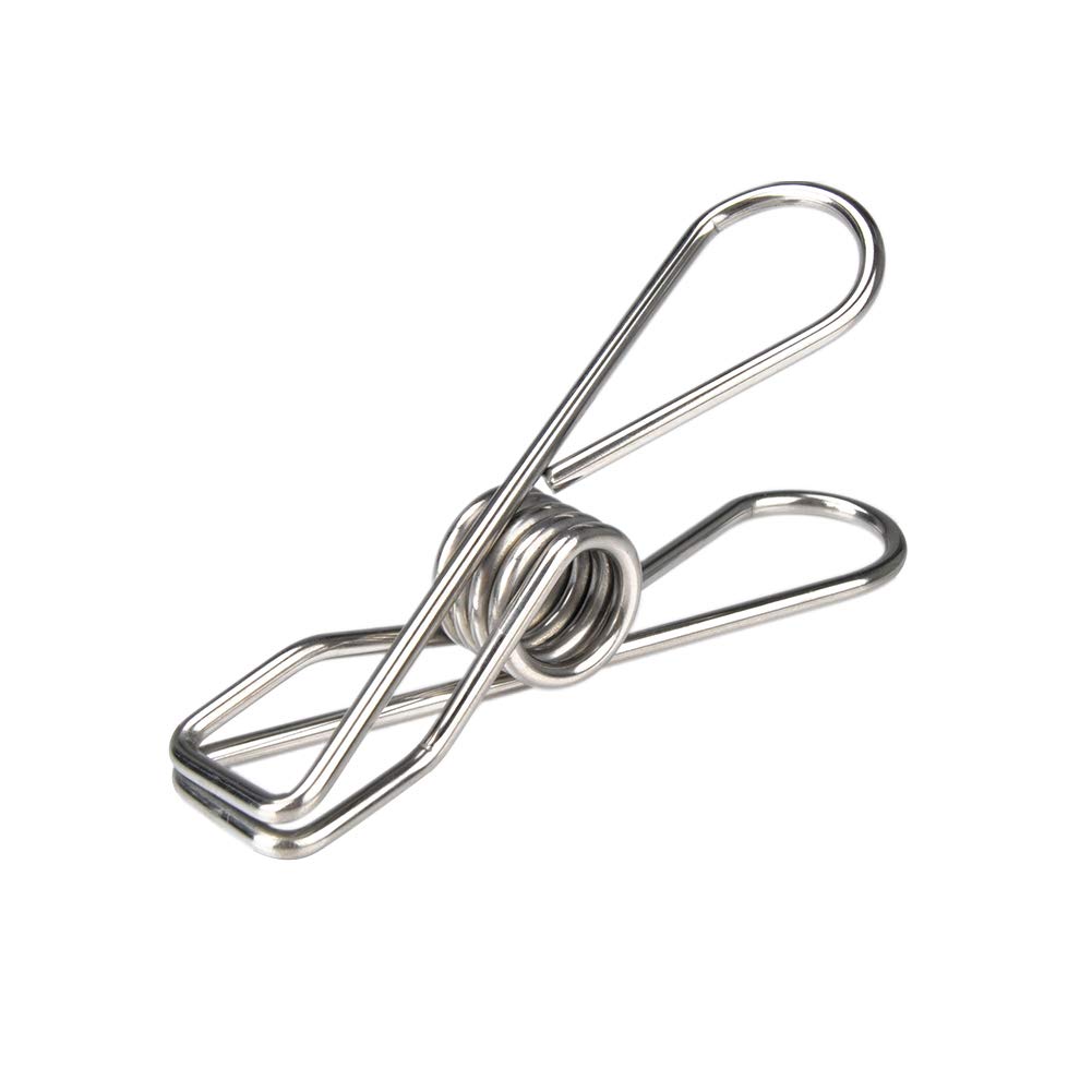 Imagine 10pcs 6cm Stainless Steel Clips Spring Clips Small Clips Clothespins Laundry Pegs for Folders,Underwear,Socks,Quilts,Clothes,Pants,Shirts