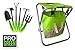 Pro Green 6 Piece Garden Tool Set | Includes Folding Chair Attractive Canvass Bag and Heavy duty Tools | Full Customer Warranty