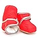 Enteer Infant Waterproof Snow Boots Premium Soft Sole Anti-Slip Warm Winter Prewalker Toddler Boots (7-12months, red)