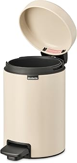 Brabantia NewIcon 3L Pedal Bin Soft Beige Small Waste Bathroom view 4