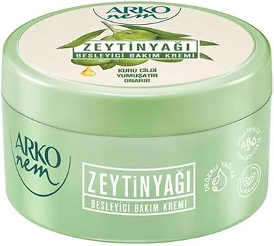 Arko NEM Moisturising Cream Olive Oil Formula 250ml Daily Lightweight Bowl