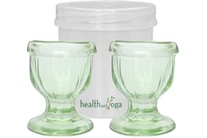 SOULGENIE HealthAndYoga™ ChillEyes Transparent Glass Eye Wash Cup - Effective Eye Rinse and Cleansing – Eco-Friendly, Non-Reactive, Safe and Comfortable (Green - Set of 2)