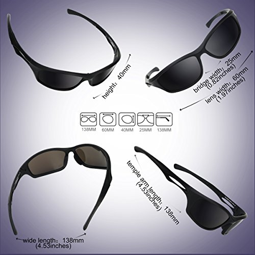 Occffy Polarisierte Sportbrille Sonnenbrille Fahrradbrille mit UV400 Schutz für Herren Autofahren Laufen Radfahren Angeln Golf TR90 – Bild 6