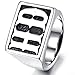 UNAPHYO Jewelry Men's Stainless Steel Letters HD Motor Biker Ring, Silver Size 9