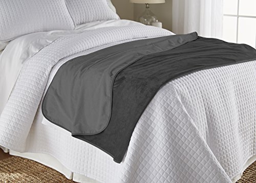 Mambe 100% Waterproof Silky Soft Throw for Dogs, Cats, and People (Large 60"x 84", Black-Charcoal) Made in The USA
