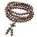 Zysta Men's Women 8mm Natural Gemstone 108 Beads Bracelet Link Wrist Necklace Chain Tibetan Buddhist Beads Paryer Buddha Mala Elastic Cuff