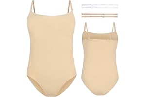 Yderobe Nude Leotard for Girls Seamless Dance Camisole Undergarment Gymnastics Ballet Leotards with Adjustable Straps