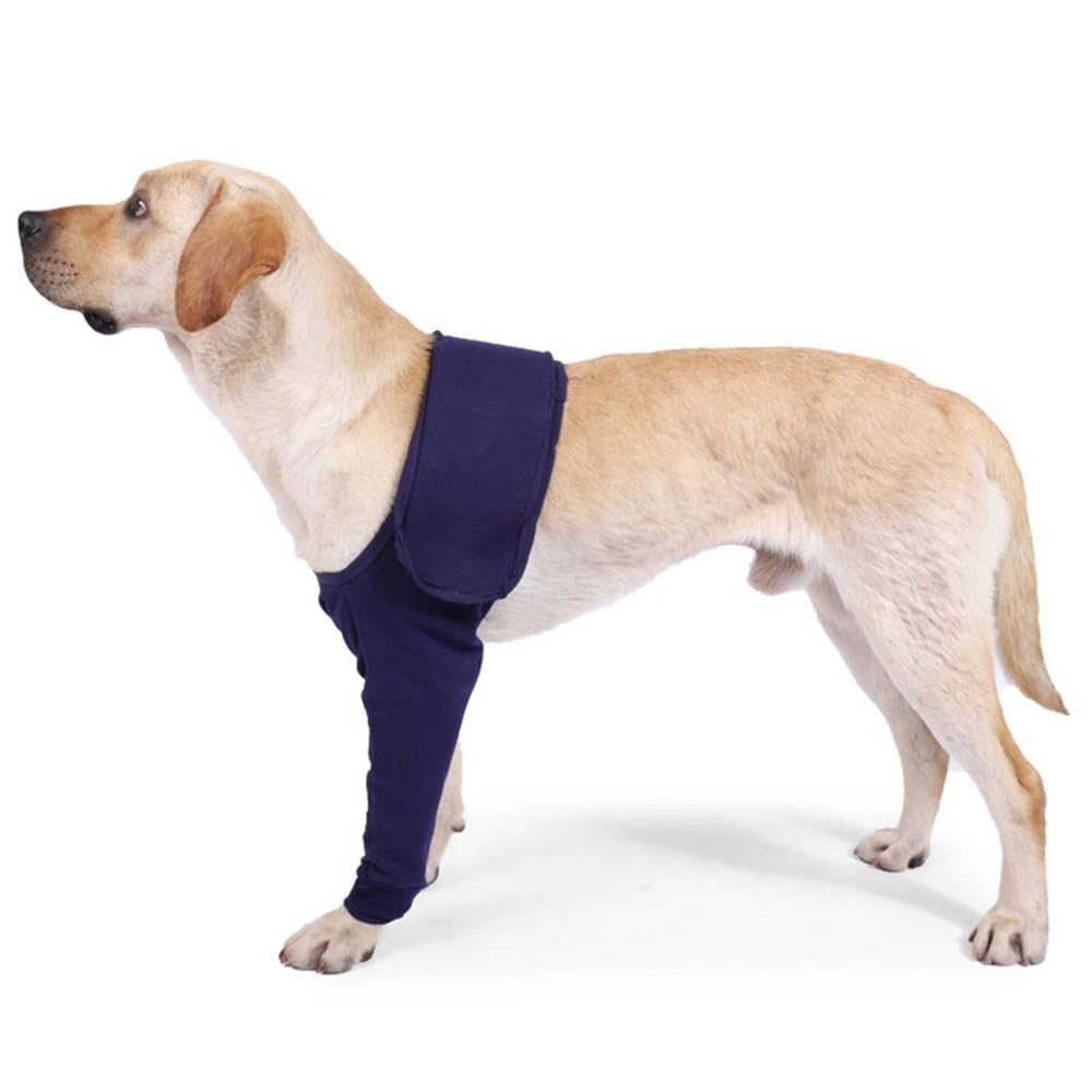DONGKER Dogs Anti-licking Protection Sleeve, Dog Surgery Recovery Sleeves With Magic Stickers for Pet Front Leg Injury Recover Sprains