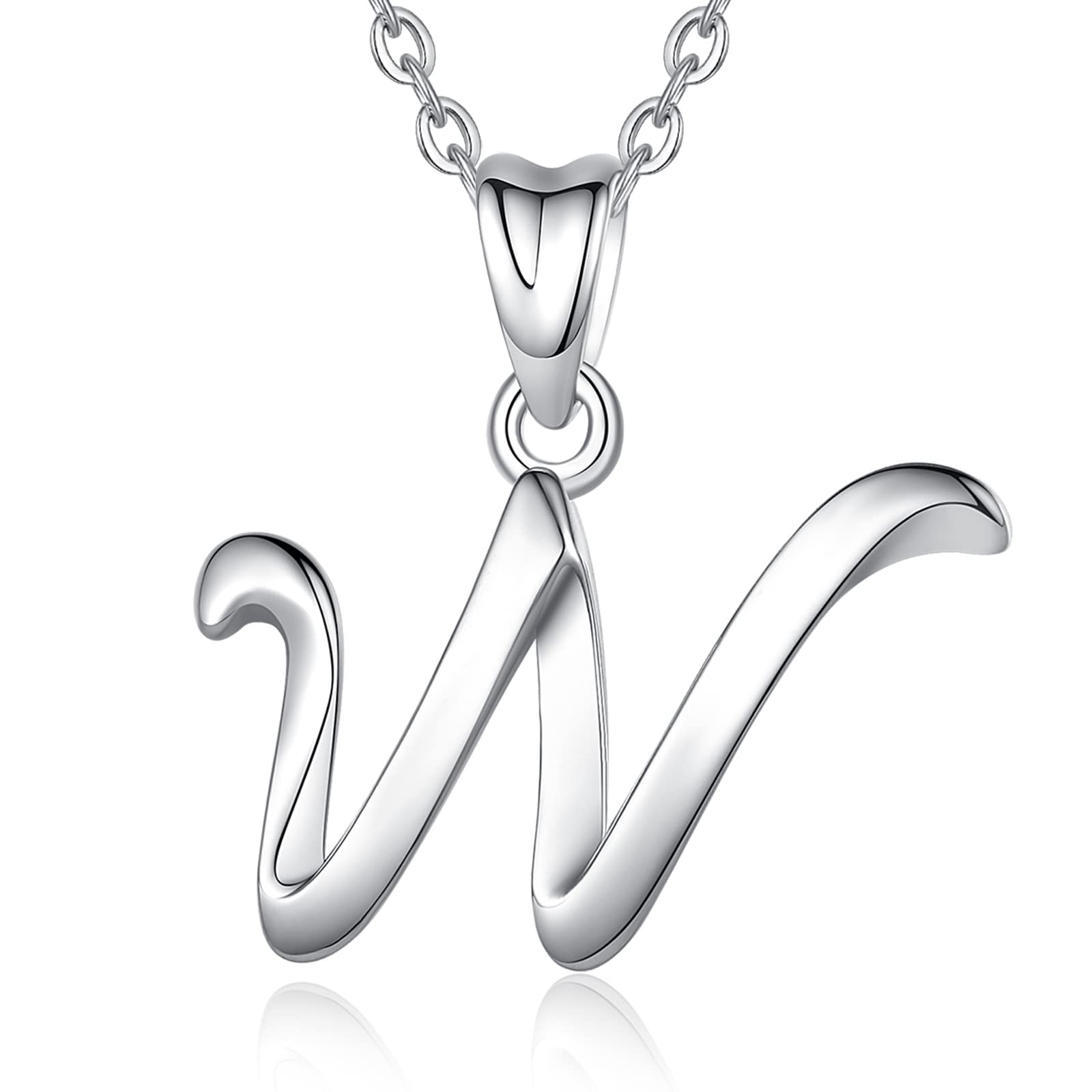 EUDORA 26 Alphabet Necklace 925 Sterling Silver Initial Letter Personalised Pendant Necklaces Gifts for Women Ladies Girls Mother's day,18inch Chain — image 1