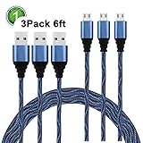 Micro USB Cable, Xcords Nylon Braided Super Durable Charging Cable, High Speed USB 2.0 to Micro USB Charger for Samsung, Nexus, LG,Sony and PS 4/XBox One/Camera/MP3/Windows and More(3Pack 6FT)